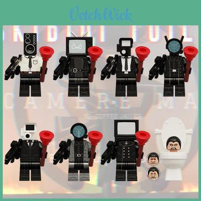 Toilet Man Surveillance Tv Assembled Building Blocks Toy Diy Plastic Abs Material Small Particle Blocks 0-38 Pieces Net Weight 0.01kg