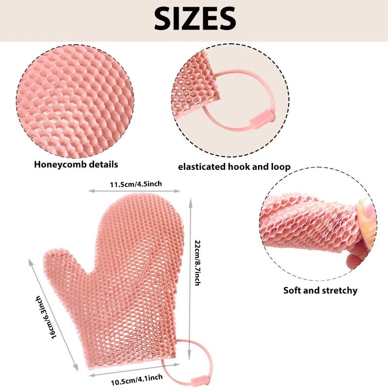 New Honeycomb Tpu Exfoliating Shower Glove - Quick-Drying Body Scrubber Sponge For Bathroom