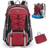 RAINSMORE Foldable 40L Large for Outdoor Mountain Emergency and Red Men's Backpack, Capacity, Lightweight, Activities, Climbing, Preparedness,