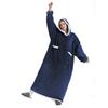 Lazy Blanket Hooded Fleece Jacket Thickened TV Blanket Lazy Blanket TV Blanket Sleepwear Hoodie Made of Polyester Material