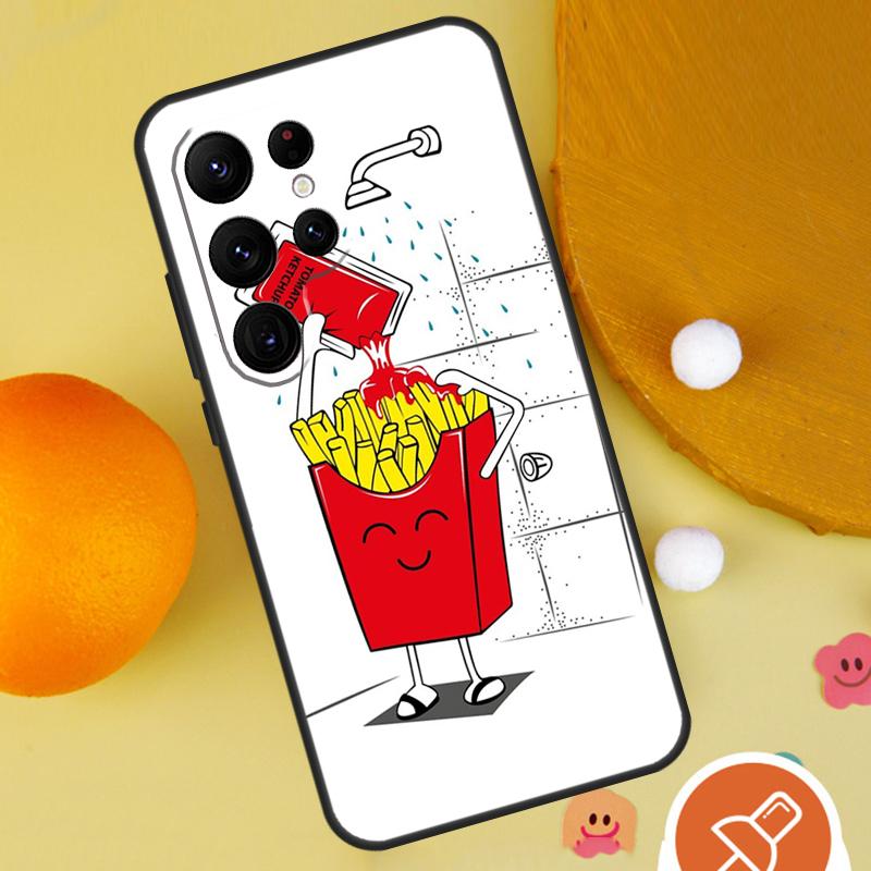 French Fries Burger Pizza Phone Case For Samsung Galaxy S25 Ultra S24 S23 S22 S21 Ultra S9 S10 Plus S20 FE Funda Cover