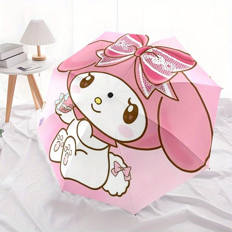 Sanrio Automatic Folding Umbrella with Sturdy Iron Frame, Portable Compact Travel Umbrella All-Season Use Parties028