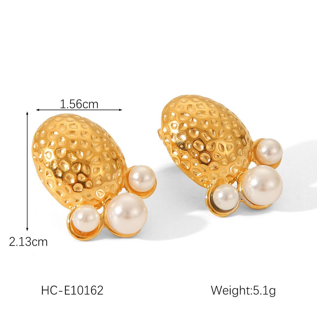 French Luxury Pearl Earrings Titanium Steel Ear Studs Minimalist High-End Fashion Earrings for Women