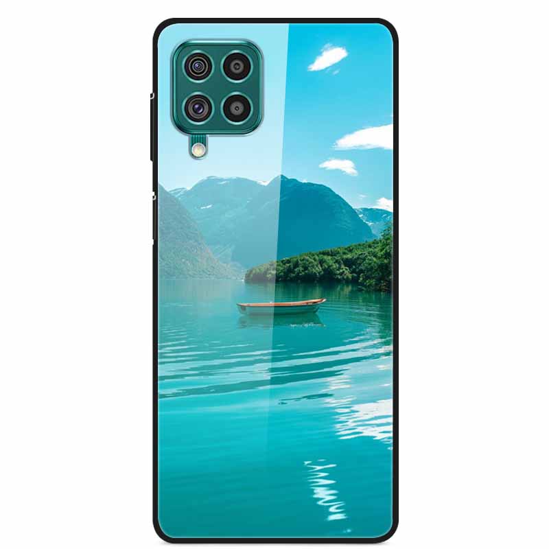 For Samsung M32 Case Tempered Glass Hard Back Cover Case For Samsung Galaxy A12 A22 M32 Phone Case Cover M 32 A 22 Funda Coque