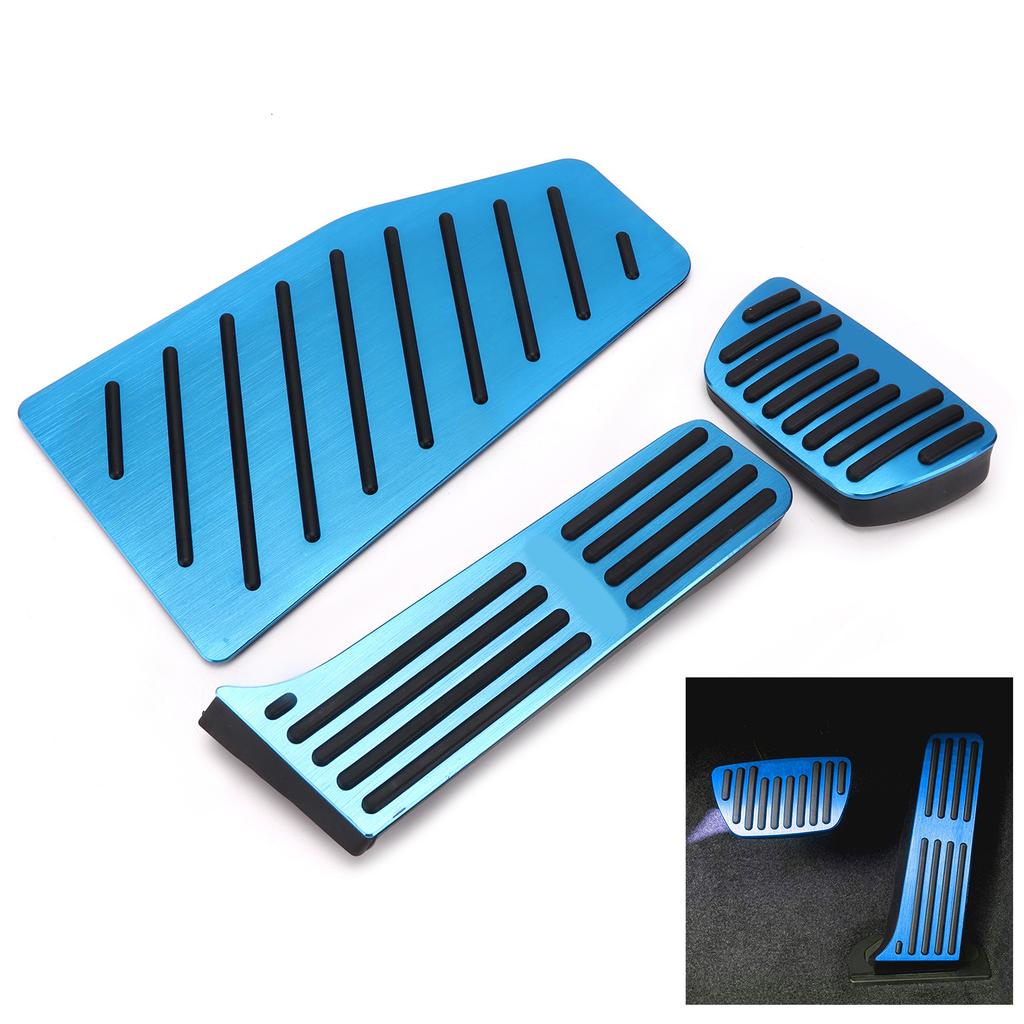 3pcs Car Accelerator Brake Footrest Pad Antislip Pedal Plate Set Aluminum Alloy Replacement for RAV4 XA50 2019‑2021