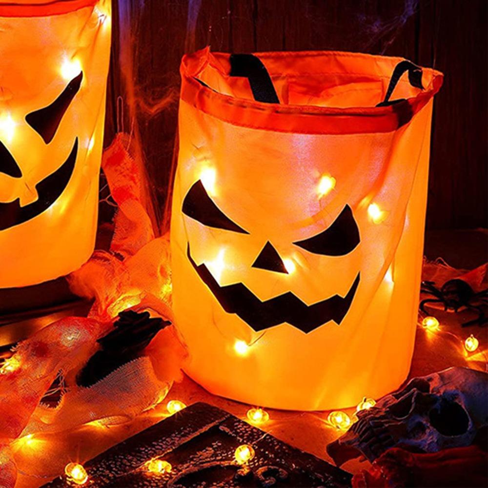 Halloween Candy Bag Candy Storage Bucke Thanksgiving Gift Basket Halloween Trick or Treat Bags