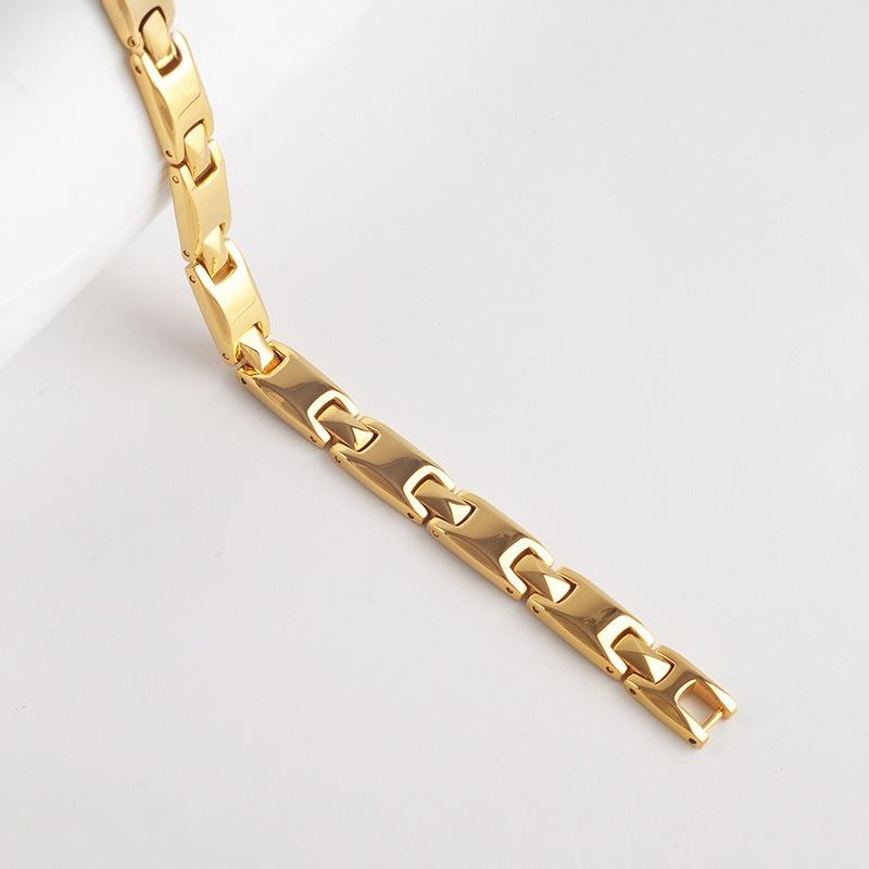 Classic Stainless Steel Magnet Bracelet Negative Ion Ochre Titanium Steel Rare Earth Magnetic Bracelet Does Not Fade