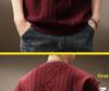 Luxury Cable Knit Round Neck Pullover for Men - Trendy Autumn/Winter Loose Fit Sweater