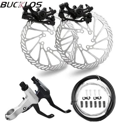 BUCKLOS Mtb Mechanical Disc Brake Caliper Set Bike Brake Levers with Cable Front Rear Bicycle Disc Brake Rotors Cycling Parts