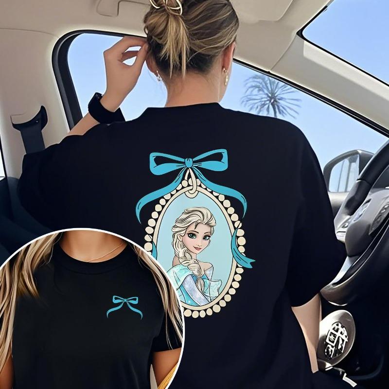 Frozen Princess Elsa Anna Womens Four Seasons Unisexs and Womens Pure Cotton Casual Fashion Retro Clothing