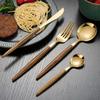 4/5pcs Stainless Steel Portugal Cutlery Set Gold/Silver Dessert Tableware  Steak