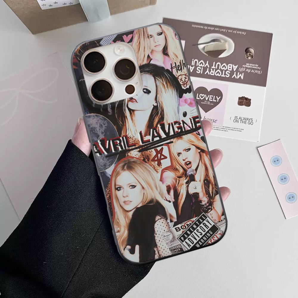 Avril Ramona Lavigne Phone Case For IPhone 16 15 17 Pro 11 12 13 14 Pro Max Plus Soft Ripple Silicone Cover Shell