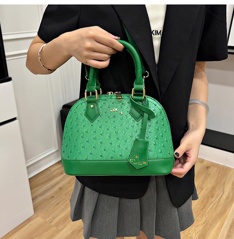 Women's Vintage 2025 Ostrich Pattern Large Capacity Handbag - Single Shoulder/Crossbody