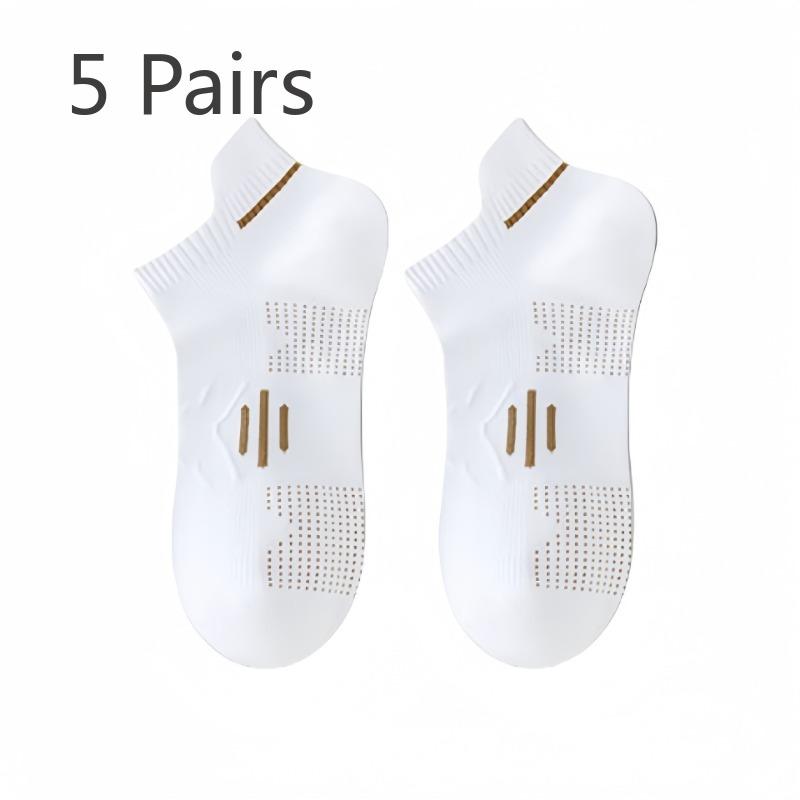 

5 пар мужских носков-лодочек из чистого хлопка на весну и осень для бега и спорта 5 Pairs белый/коричневый