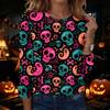Women's Halloween Printed Long Sleeve Neck Pullover Top
