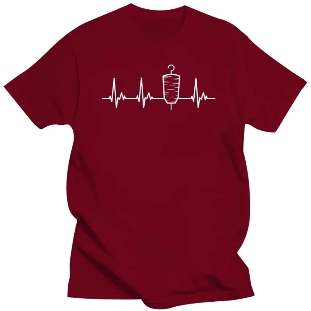 Doner Heartbeat Unique TShirt Kebab Meat Dishes Shashlik Gyros Leisure T Shirt Hot Sale Stuff For Adult