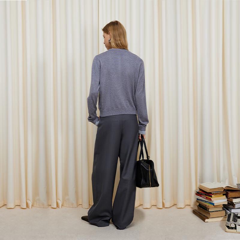 GREEN BELT Women's Faux Two-Piece Rhinestone Knit Sweater