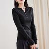 Slim Fit and Slimming V-neck Long-sleeved Knitted Sweater for Women In Autumn 2025, Fashionable and Versatile, Solid Color Interior Sweater