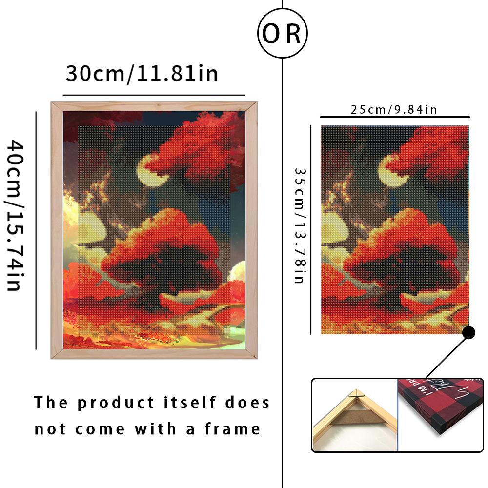 FIYO 11.8x16.73in Diamond Painting Full Round Drill Diamond Mangrove Round Diamond Painting Handmade Diy Diamond Mosaic Painting Home Decoration