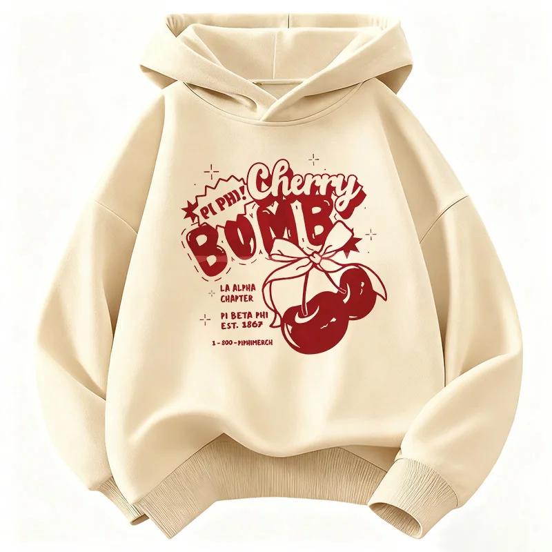 Y2k Girls Hoodie Cherry Design Children's Sweatshirt Cute Hoody for Boys Girls Autumn Winter Casual Hoodies Kids