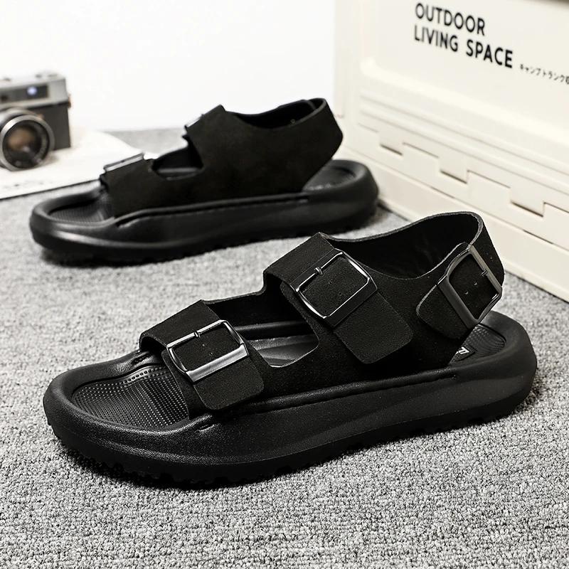 

Новые Удобные Мягкая Подошва Уличные Мужские Повседневные Сандалии Бренд Летние Мужские Повседневные Дышащие Нескользящие Пляжные Шлепанцы 45 чёрный