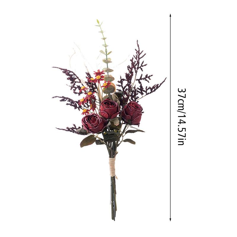 1 Strauß Vintage Seidenrosenstrauß Braut hält künstliche Blume künstliche Blumen