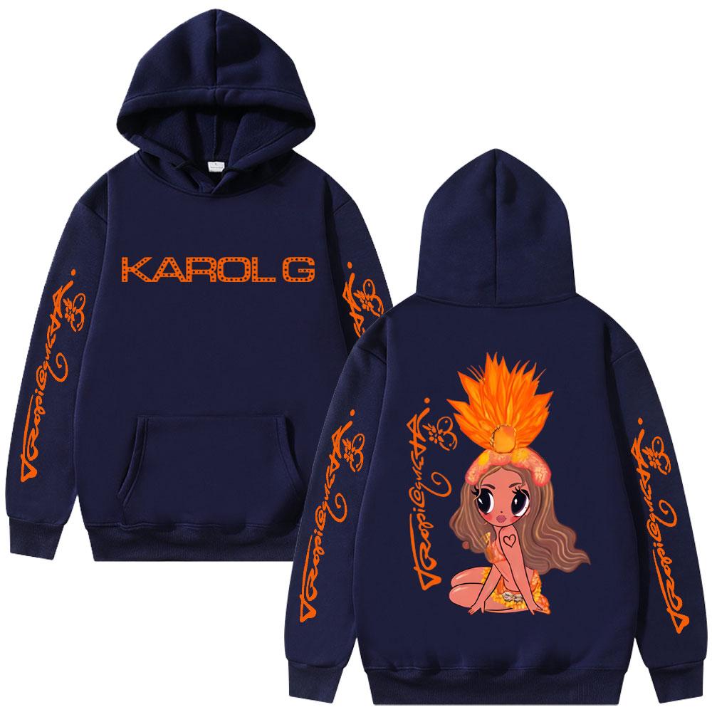 Karol G Tropicoqueta Hoodie Men Women Fashion Pop Music Sweatshirt Unisex Casual Fleece Oversized Hoodies Pullover
