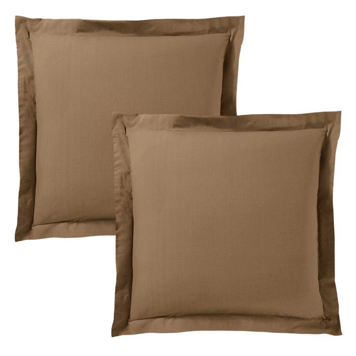 Taie d'oreiller "Prémium" toutes dimensions - Prémium Taupe - 63 x 63 cm volant plat piqué