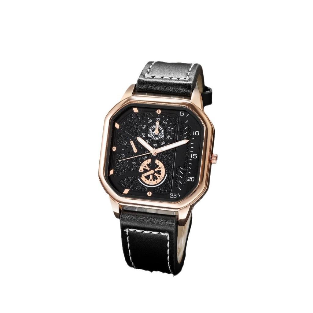 Business Watch Mens Leather Quartz Wristwatch With Minimalist Dial For Formal Wear