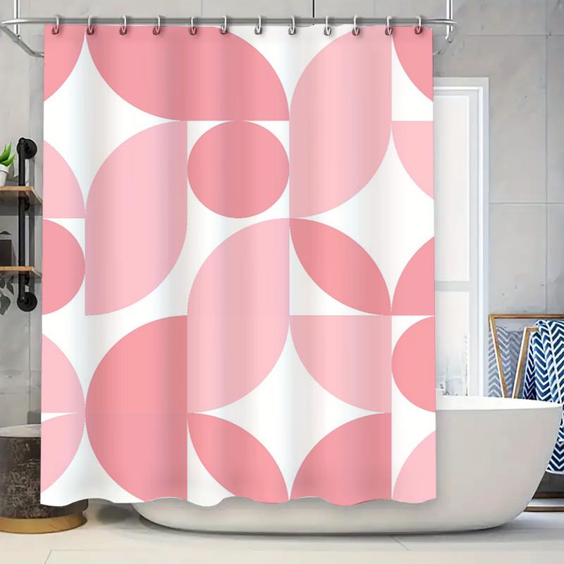 

Современная абстрактная шторка для душа белая розовая геометрический узор для декора ванной комнаты 72 x 84 дюйма длиной 90x180cm