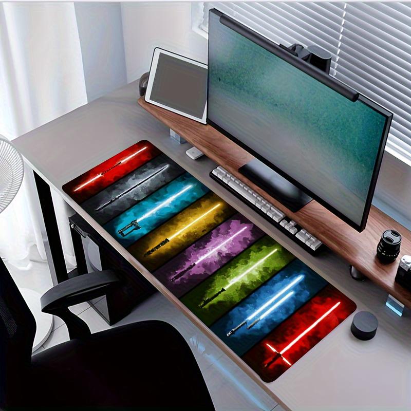 Large Gaming Mouse Pad Colorful Magic Sword Non-Slip Rubber Home Office Game Artistic Gothic Decor Desk Mat for Gamers Friends