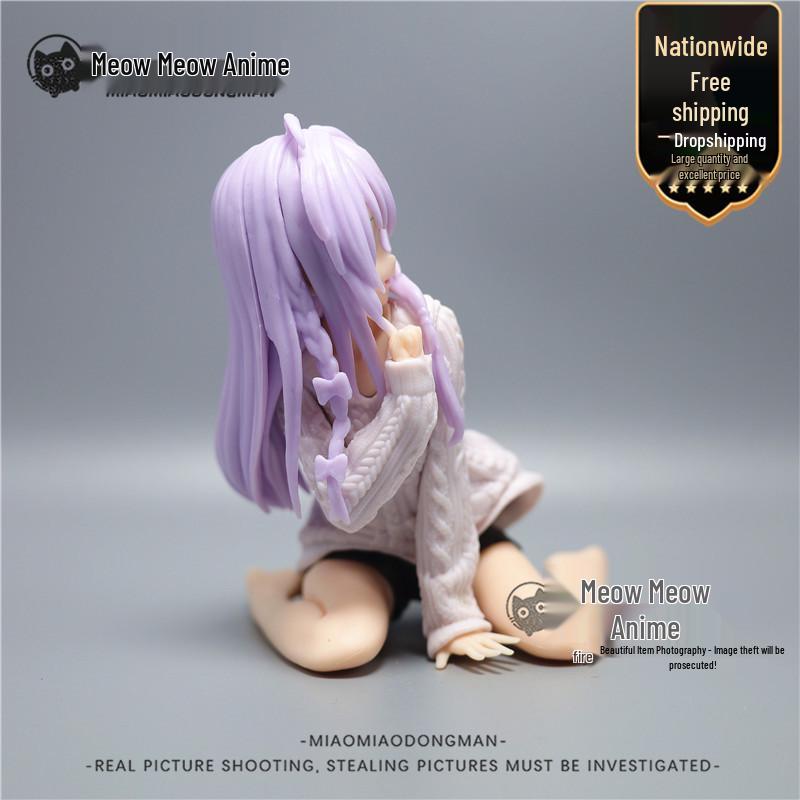 The Journey of Elaina Sitting Pose Sweater Ornament: Beautiful Anime Girl Figure