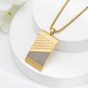 European and American Trend Square Sweater Chain Necklace Retro Hip-hop Titanium Steel Pendant Necklace for Men
