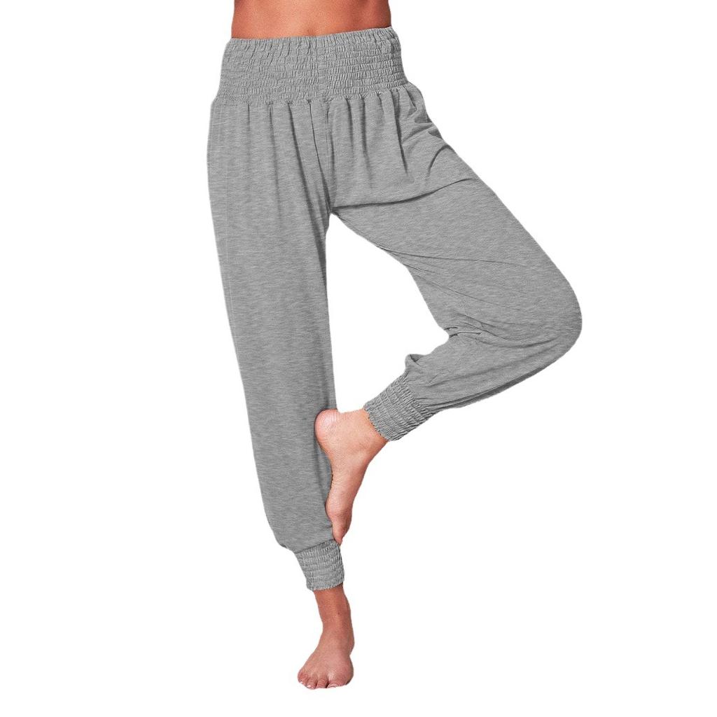 Neue Haremshose für Damen, Elastischer Bund, Einfarbige Locker Geschnittene Casual Yoga Jogginghose mit Bündchen an den Knöcheln für Zuhause, Freizeit und Sport