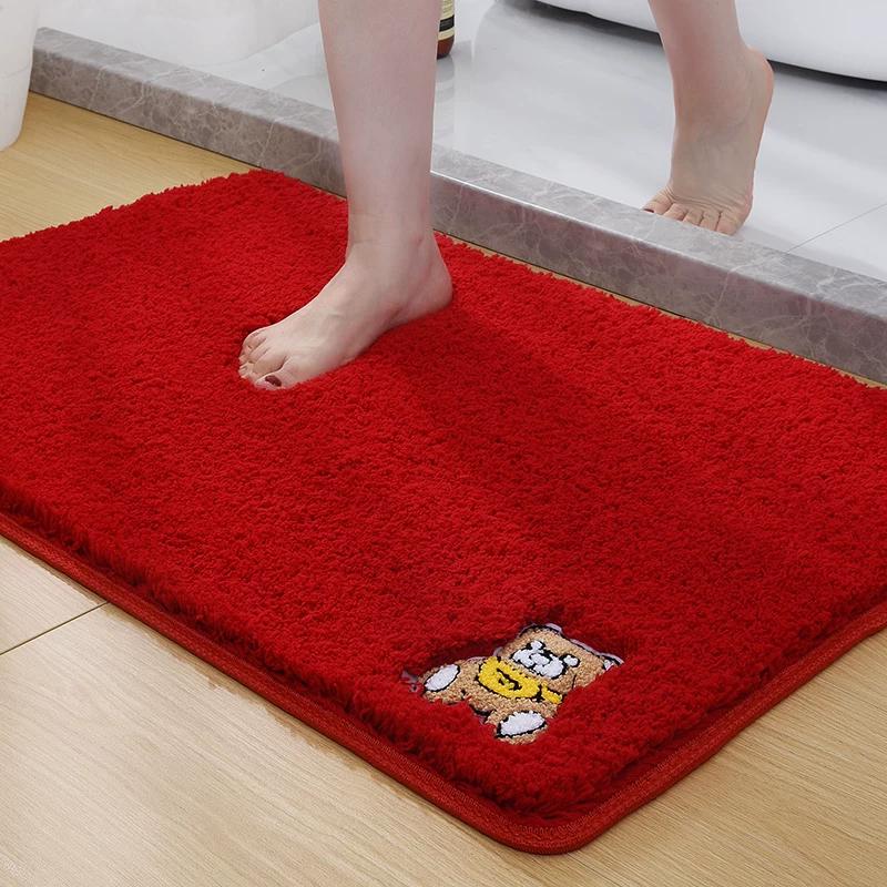 Bathroom Floor Mat, Water-Absorbent Bathroom Foot Mat, Non-Slip Mat, Carpet Mat, Toilet Door Mat, Household Plush Special Mat