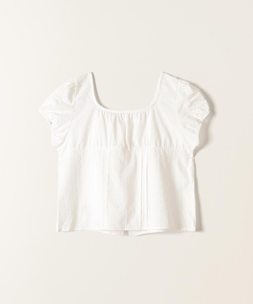 Tudument Polka Dot Puff Sleeve Blouse White