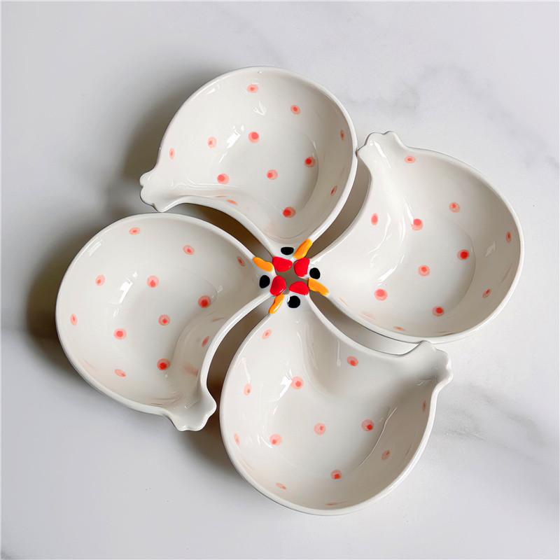 

Коробка для хранения скрепок в форме курицы, керамическая маленькая миска для хранения, отделение для мини-скрепок синего цвета S