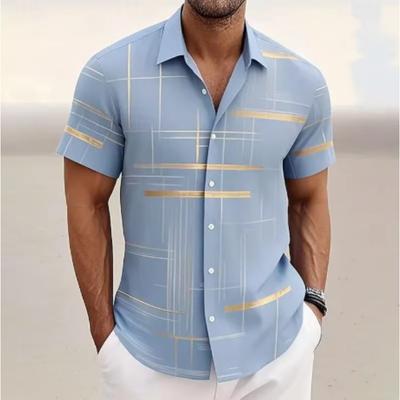 Herren Kurzarm Freizeit 3D Druck Hemd mit Knöpfen für Outdoor Urlaub Streetwear Trend