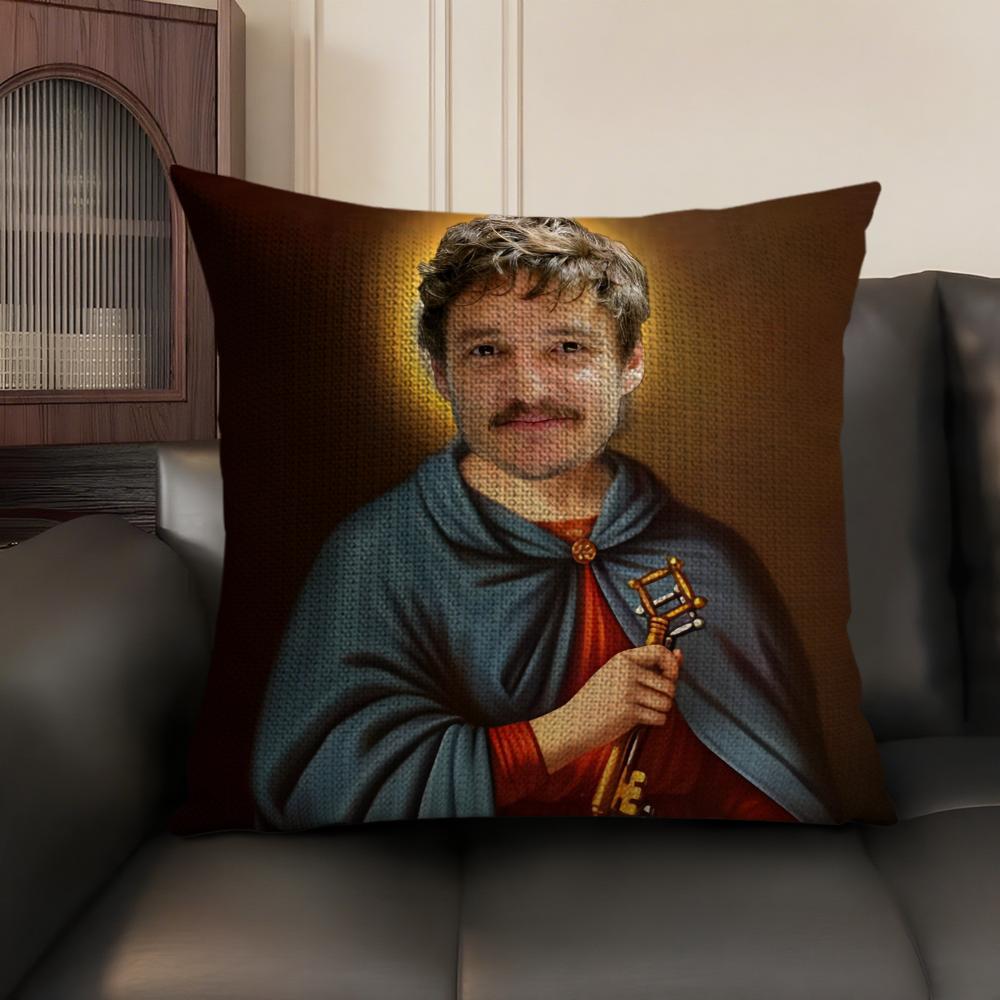 Hot Actor Cool Man PPedro Pascal Pillow Case DoubleSided Printing Short Plush Sofa Cushion Cover Bedroom Bedside Pillow