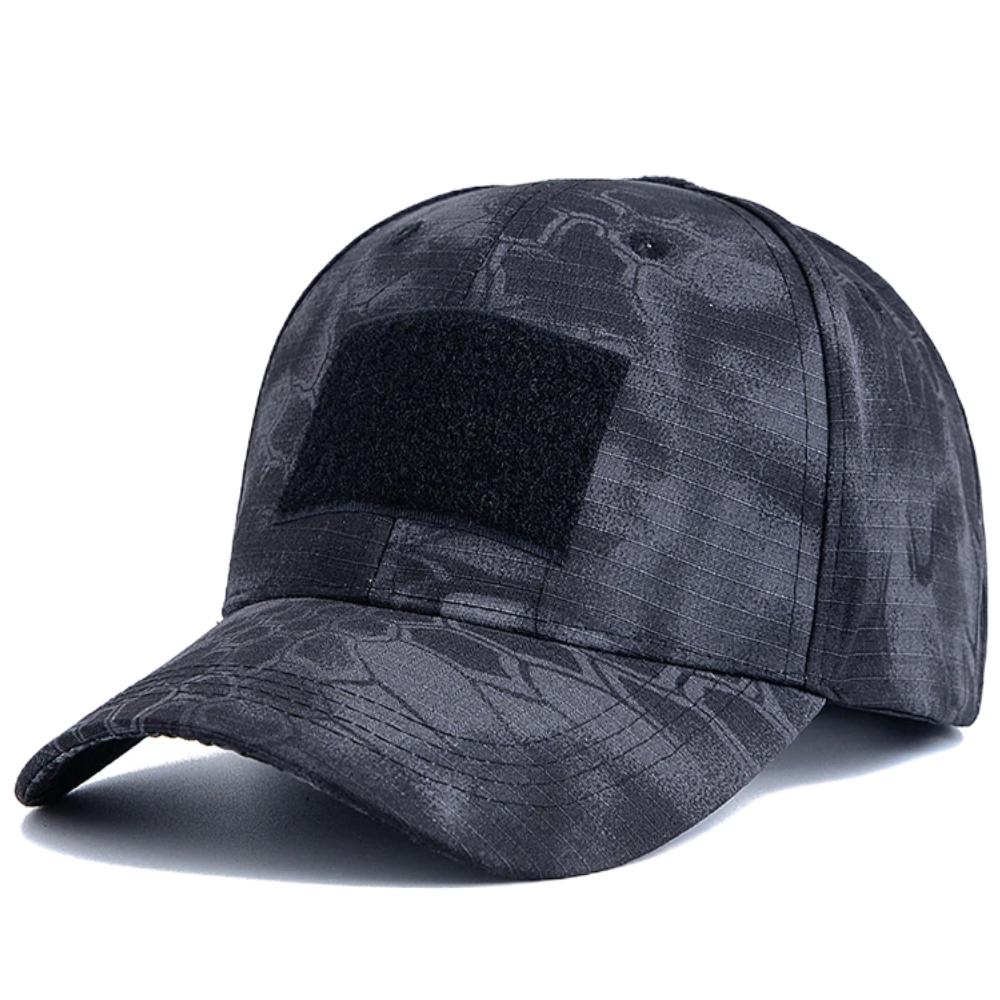 Men's Camouflage Tactical Baseball Cap With 3 Velcro Patches Military Camouflage Hat Cap For Outdoor Jugle Fishing Hiking Caps