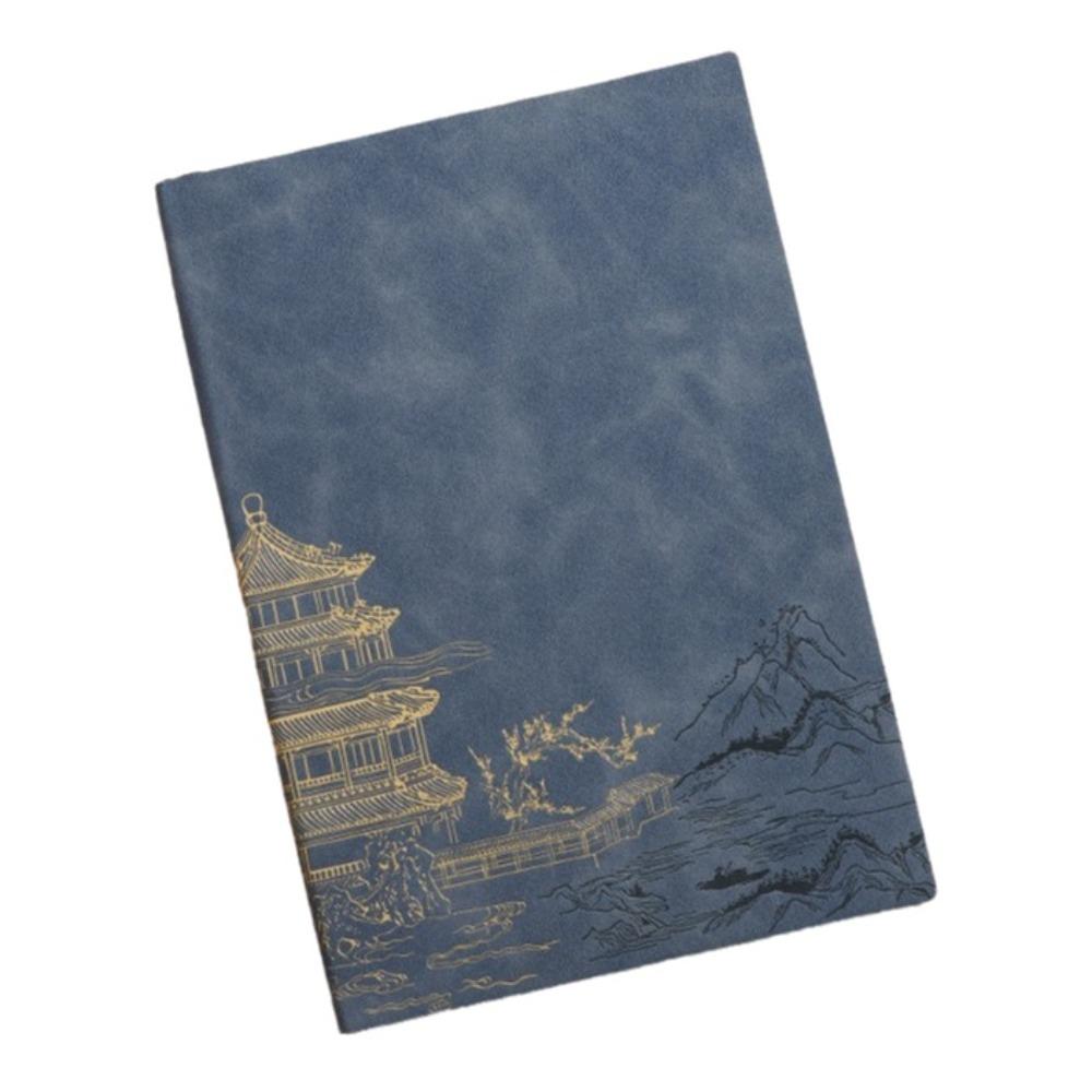 Chinese Style China-Chic Gold Stamping Notepad PU Cover Meeting Record Notebook  School