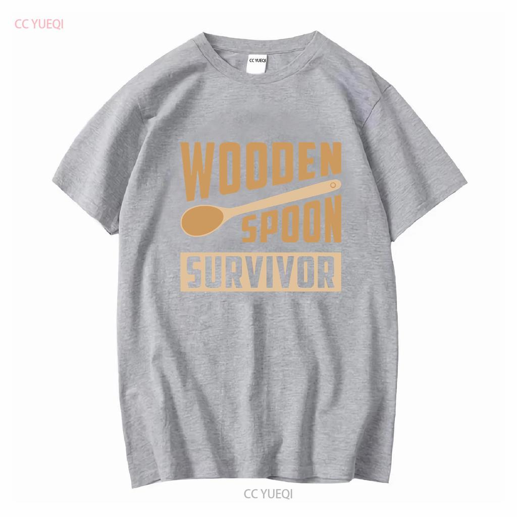 Wooden spoon survivor mens T Shirt unisex funny joke novelty slogan retro fashion comedy design top classic cool meme vintage