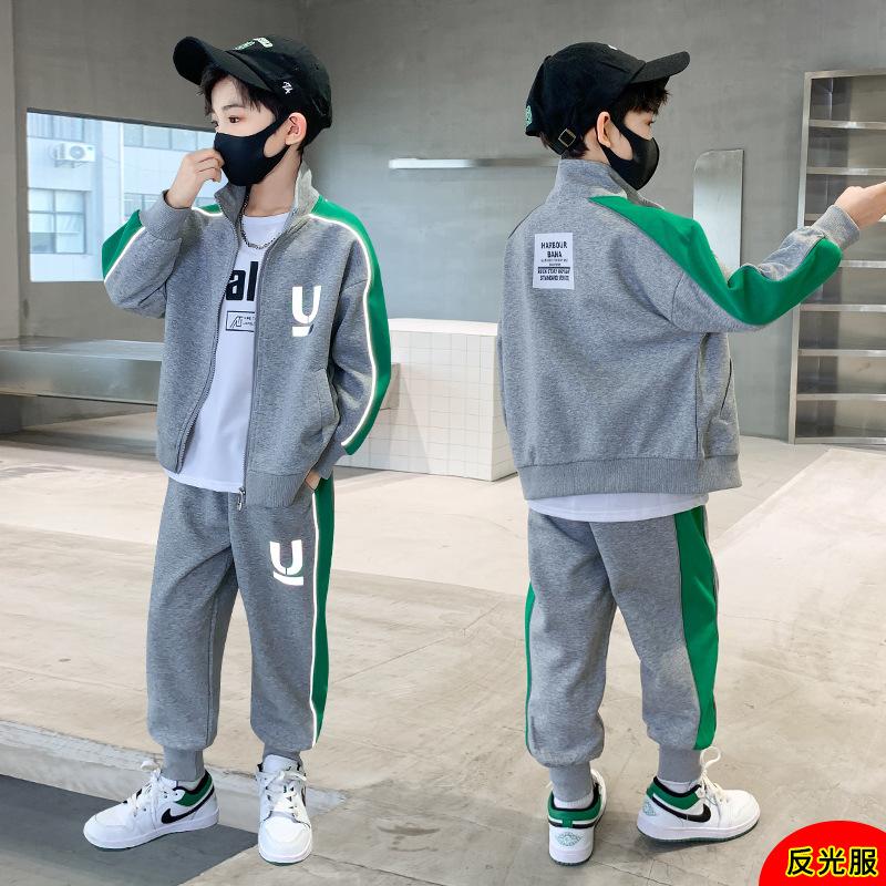 

Модный спортивный комплект для мальчиков, комплект из трех предметов для отдыха на весну и осень для детей 170cm