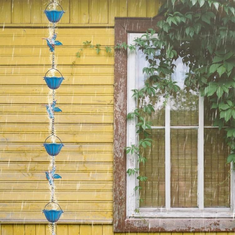 Rain Chain for Gutters Functional Replacement for Downspout Stainless Steel Rainwater Catcher Chain Outdoor Garden Decorations
