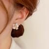 Light Luxury Sweet Micro-Paved Flower Stud Earrings with S925 Silver Needle - High-End Niche Design.