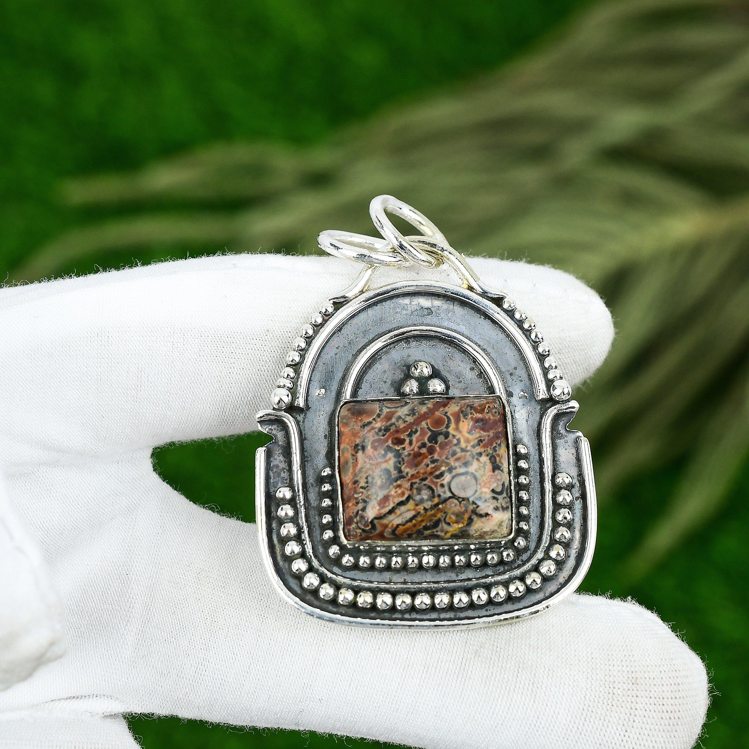 Sisters Day Sale Natural Ocean Jasper Handmade New Pendant 925 Sterling Silver