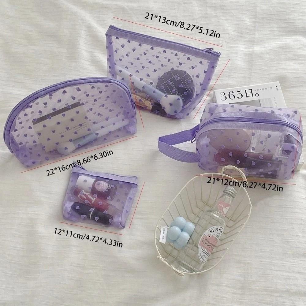 Mesh Cosmetic Bag Wave Point Travel Organizer Casual Makeup Bag  Outdoor