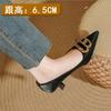 High heels women's thin heels sexy 2025 new spring and autumn French small heels red wedding shoes middle heel pointed single shoes