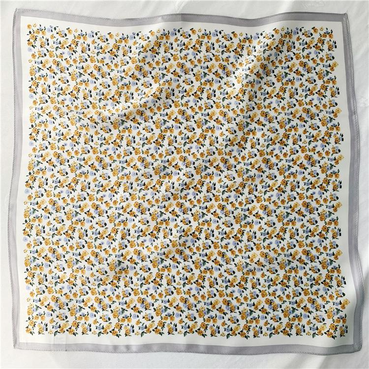 53*53 см квадратный шелковый шарф женский модный принт маленький шейный платок офисный — фото 28