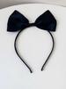 Lystrfac Black Mesh Fairy Bow 3D Headband Princess Women Girls Simple Hair Hoop Hairband Ladies Headwear Hair Accessories